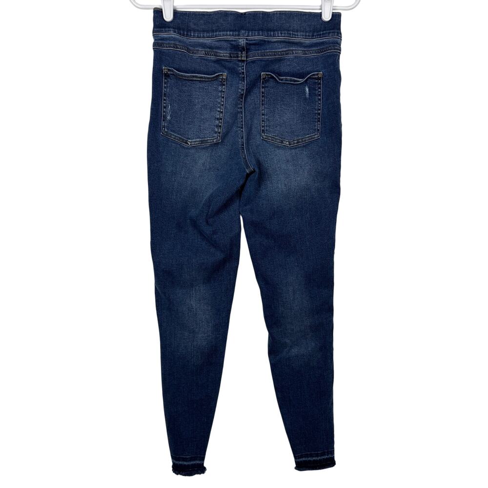 Women's Spanx Distressed Denim Ankle Skinny Raw Hem Stretch Pull On Legging sz M - Picture 3 of 9